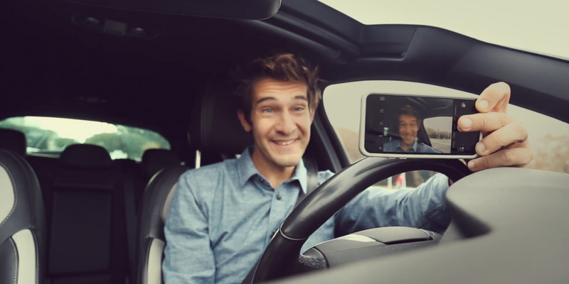 Dumb car selfie